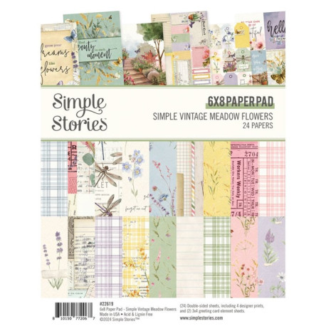 Simple Stories Simple Vintage Meadow Flowers Paper Pad 15x20cm