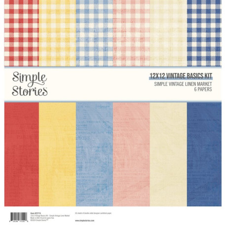 Simple Stories Simple Vintage Linen Market Basics Kit 30x30cm