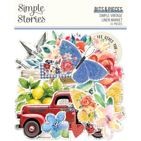 Simple Stories Simple Vintage Linen Market Bits & Pieces 51pz