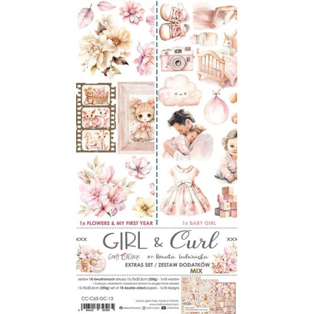 Craft o' Clock Girl & Curl Extras to Cut MIX 15,75x30,5cm