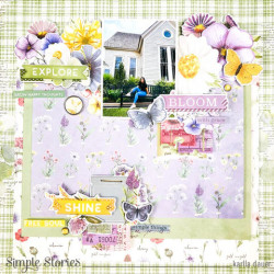 Simple Stories Simple Vintage Meadow Flowers CARDSTOCK STICKERS 30x30cm