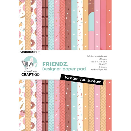 StudioLight Paper Pad Friendz nr.191 I Scream You Scream A5