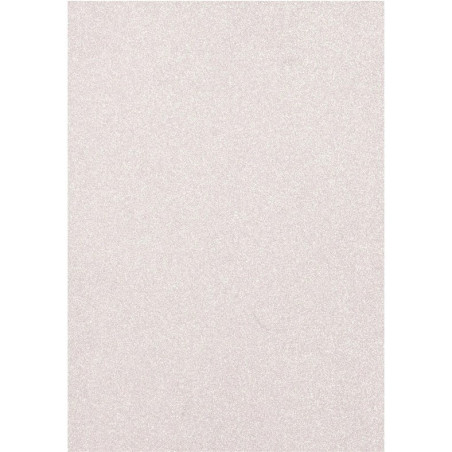 5 fogli A4 Carta Glitterata Bianco Argento 250gsm