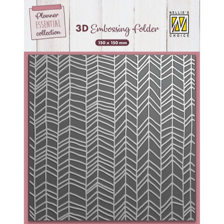 Nellie's Choice 3D Embossing Folder Planner Essential Chevron