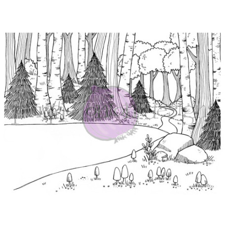 Purple Onion Designs Stacey Yacula - Evergreen Trail & Creek Background