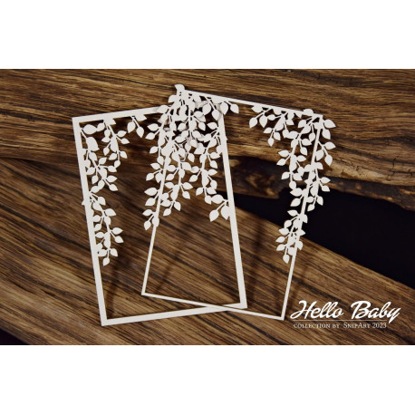 Chipboard Elements Hello Baby Layered Frame Rectangle Small