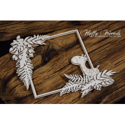Chipboard Elements Fluffy Friends Square Giraffe Frame
