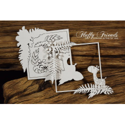 Chipboard Elements Fluffy Friends Square Giraffe Frame