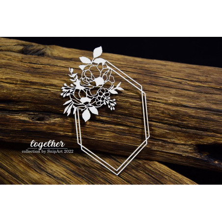 Chipboard Elements Together Frame Long Hexagon