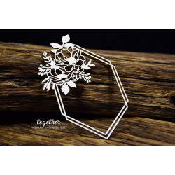 Chipboard Elements Together Frame Long Hexagon