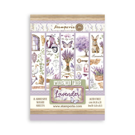 Stamperia Lavender A5 Washi Pad 8pz