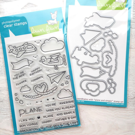 SET Lawn Fawn Plane & Simple timbri+fustelle