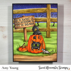 Sweet November Stamps Midnight's Halloween Adventures Clear Stamp Set
