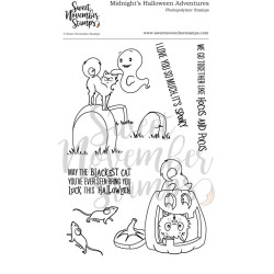 Sweet November Stamps Midnight's Halloween Adventures Clear Stamp Set