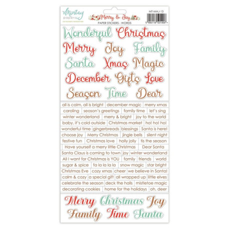 Mintay Papers Stickers MERRY & JOY - Words