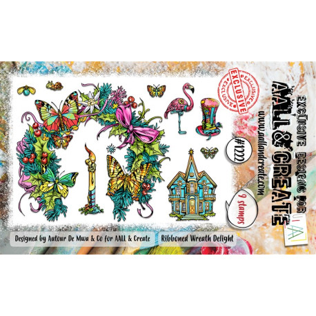 AALL & Create Stamp Set A6 1222 Ribboned Wreath Delight