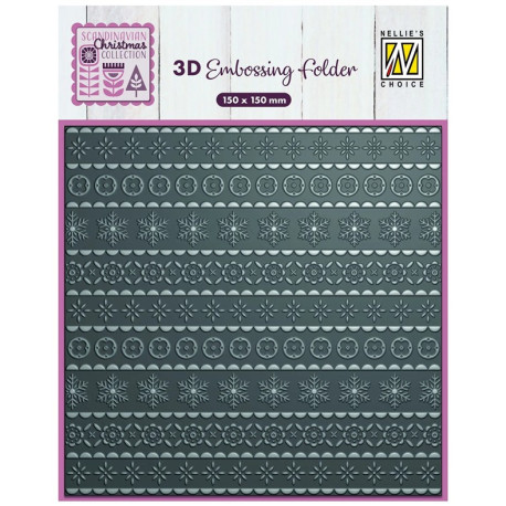 Nellie's Choice 3D Embossing Folder Scandinavian Christmas