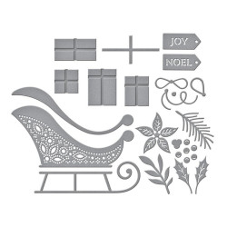 Spellbinders Delivering Joy Sleigh Etched Dies