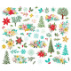 Simple Stories Snow Pine Lodge Flowers Floral Bits & Pieces 62pz