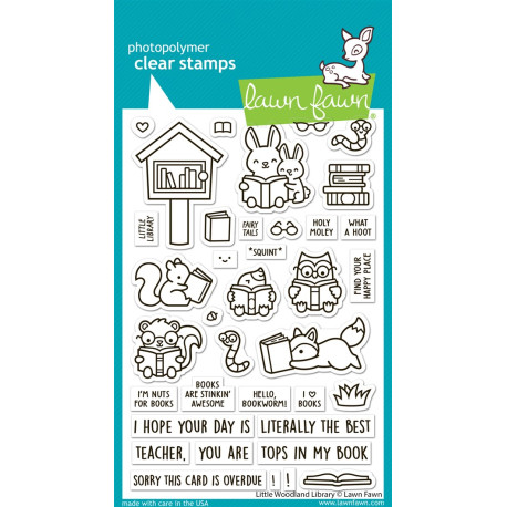 LAWN FAWN Little Woodland Library Clear Stamp