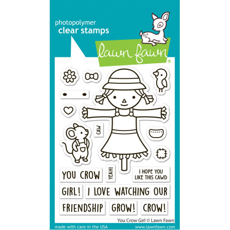 LAWN FAWN You Crow Girl Clear Stamp