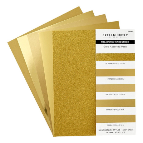 Spellbinders Treasured Cardstock Gold Assortment Pack A4