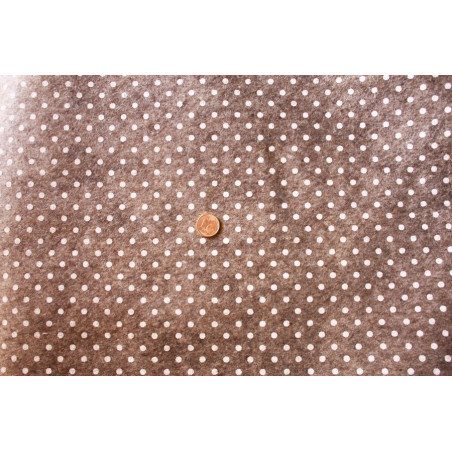 Pannolenci marrone melange a pois bianchi