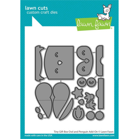 LAWN FAWN Tiny Gift Box Owl And Penguin Add-On Cuts