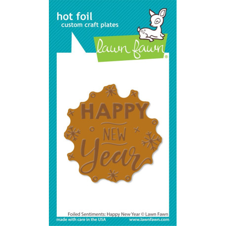 LAWN FAWN Foiled Sentiments: Happy New Year Hot Foil Plate