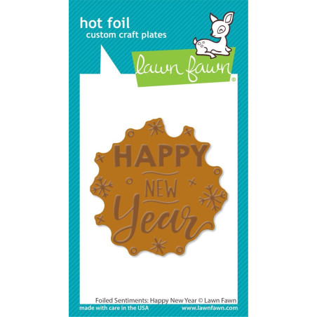 LAWN FAWN Foiled Sentiments: Happy New Year Hot Foil Plate