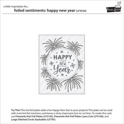 LAWN FAWN Foiled Sentiments: Happy New Year Hot Foil Plate