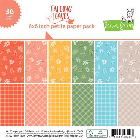 LAWN FAWN Falling Leaves Paper Pack 15x15m