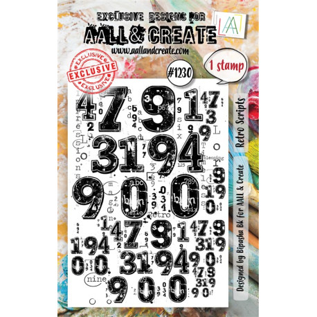 AALL & Create Stamp Set A7 1230 Retro Scripts