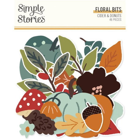 Simple Stories Cider & Donuts Floral Bits & Pieces 46pz