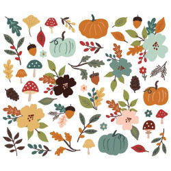 Simple Stories Cider & Donuts Floral Bits & Pieces 46pz