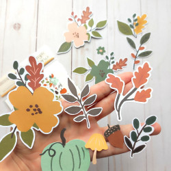 Simple Stories Cider & Donuts Floral Bits & Pieces 46pz
