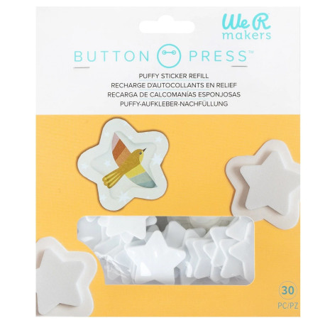 Button Press Puffy Sticker Refill STAR We R Makers 30pz