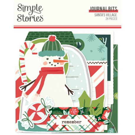 Simple Stories Santa's Village Journal Bits & Pieces 24pz