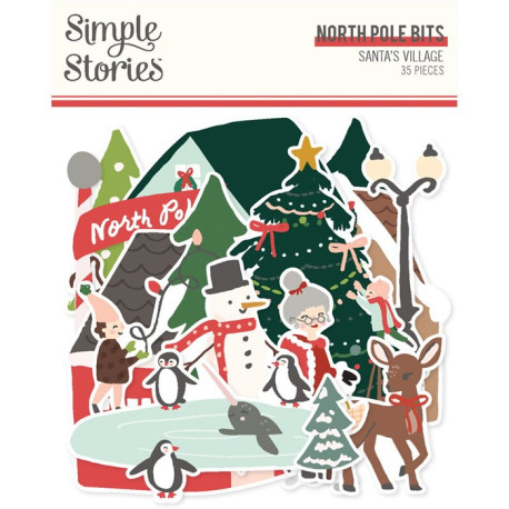 Simple Stories Santa's Village North Pole Bits & Pieces 35pz