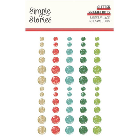 Simple Stories Santa's Village Glitter Enamel Dots