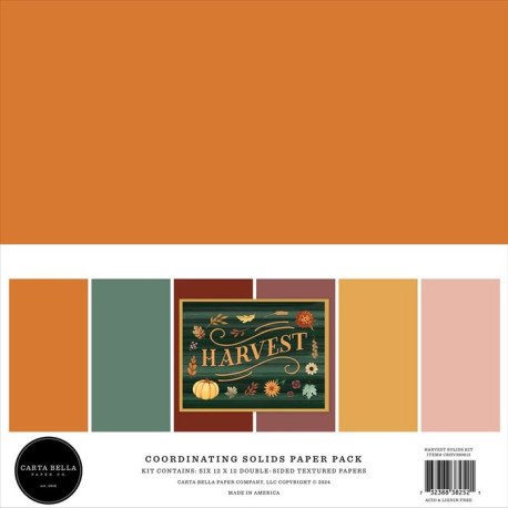 Carta Bella Harvest Coordinating Solids Paper Pack 30x30cm