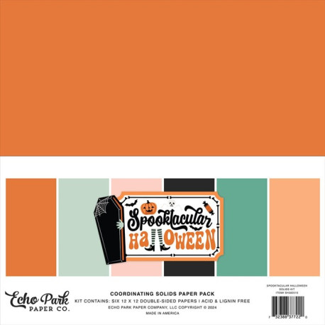 Echo Park Spooktacular Halloween Coordinating Solids Paper Pack 30x30cm