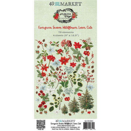 49 and Market Evergreen Season Wildflowers Laser Cuts 78pz