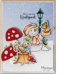 Marianne Design Stamp & Die Set Eline's Animals Snowman & Bird