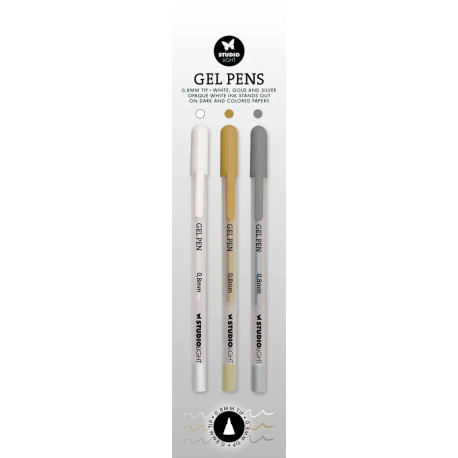 Studio Light Gel Pens White, Gold, Silver