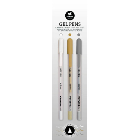 Studio Light Gel Pens White, Gold, Silver