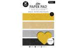 Studio Light Glitter Paper Pad A5 Gold, Silver And Black 24fogli