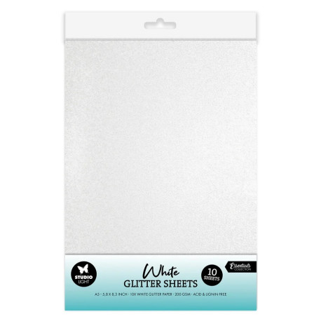 Studio Light Glitter Sheets A5 White 10fogli