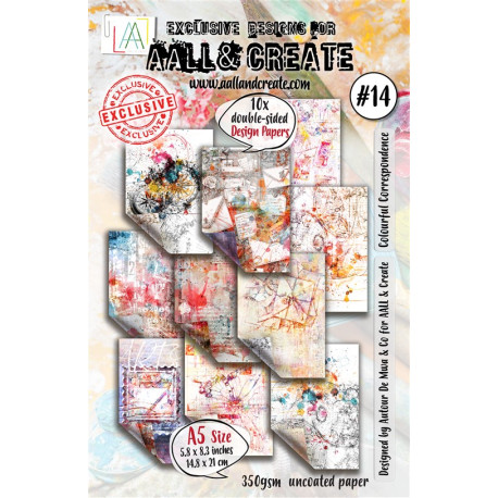 Aall & Create Paper Pad 14 Colourful Correspondence A5