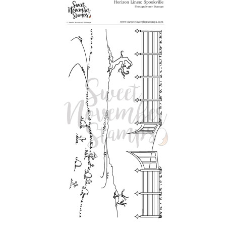 Sweet November Stamps Clear Stamp Set Horizon Lines: Spookville